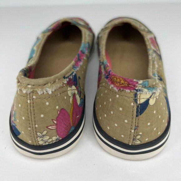 Xhilaration Womens F12269 Brown Floral Fabric Round Toe Size 5 Slip-On Shoes - Picture 5 of 10